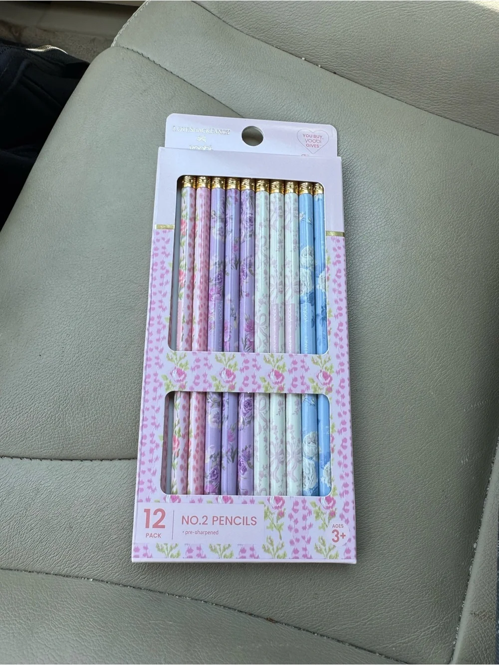 Loveshack fancy Floral No.2 Pencil Set - Pastel Pink, Purple, Blue